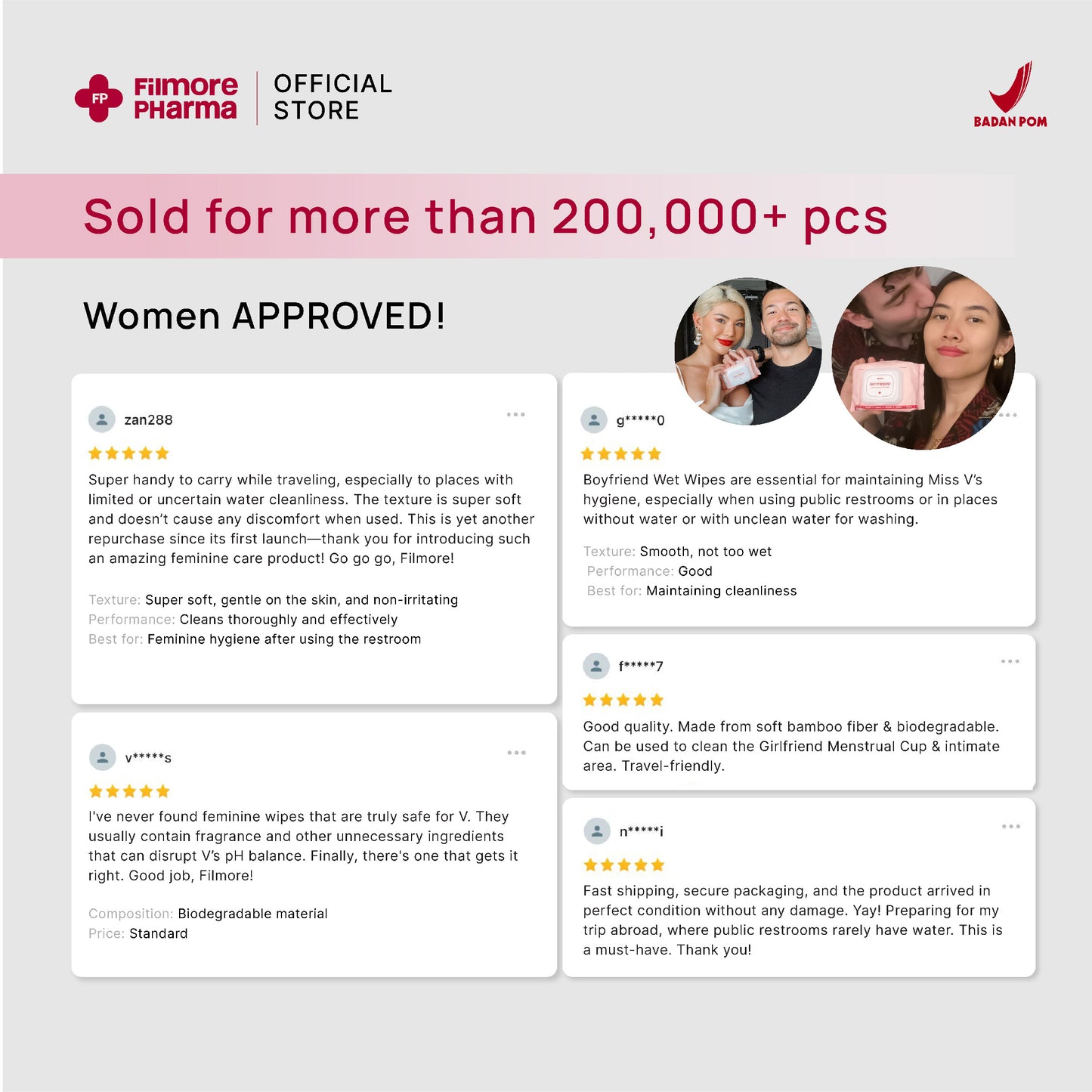 Filmore Boyfriend Feminine Wet Wipes