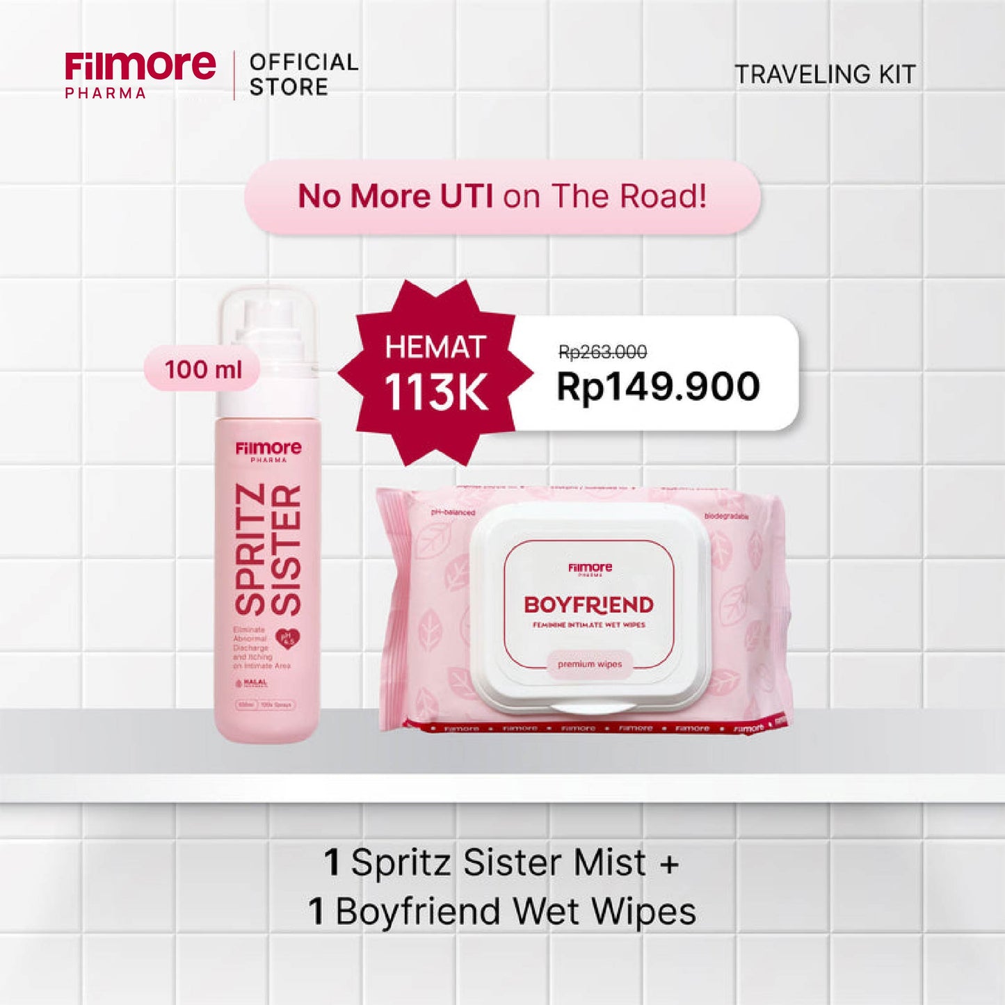 Filmore Bundling Traveling Kit | Boyfriend Wet Wipes & Spritz Sister Mist